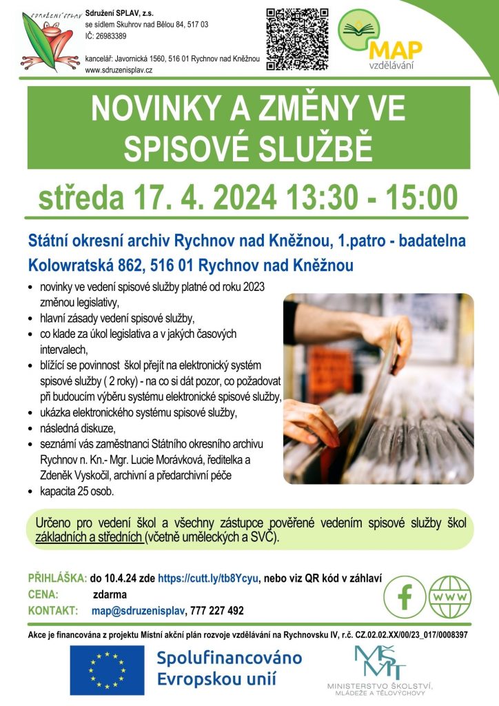 Novinky ve vedení spisové služby_plakát